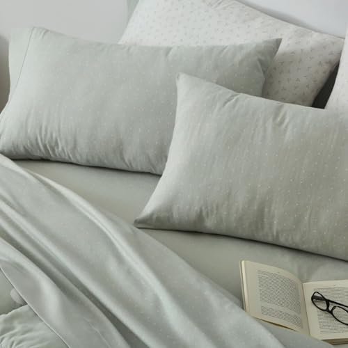 Burrito Blanco | Juego de Sábanas Franela 100% Algodón Cama 135 Laurel | 3 Piezas: Bajera, Encimera y Funda Almohada | Sábanas Invierno | Cálidas | Tacto Suave | Transpirable