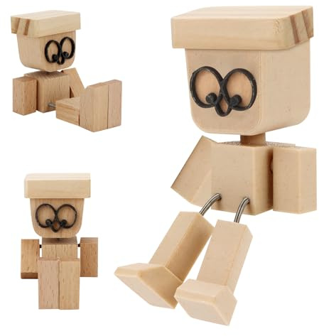Yooyan Charmante figurine en bois - Figurine en bois - Décoration de voiture - Fabriquée à la main - Cadeau pour homme (A)