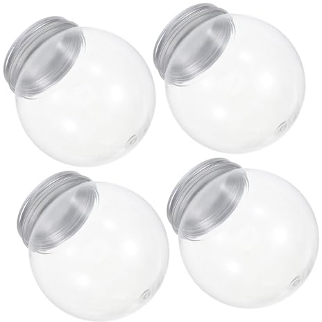 MAGICLULU 4 St Transparent Plastvattenklot för DIY Snöglob Tålig Lätt Kreativt Hantverk för Juldekorationer Lätt Återanvända för Handgjorda Snöglobprojekt