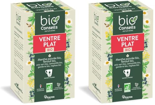 BioConseils - Infusion Bio Ventre Plat Infusion Boissons Vertes - 20 sachets (Lot de 2)