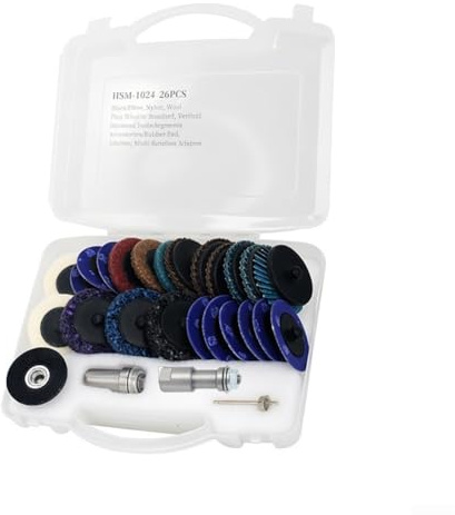 Lot de 27 disques abrasifs 50 mm de type R avec tampon de polissage et papier abrasif à grains multiples pour outils rotatifs, comprend des zircons fins et moyens (2 pièces de 10 mm + 2 pièces de 14
