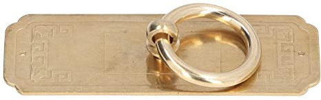 Alomejor Poignée en Cuivre Antique pour Meubles Chinois Rétro, Poignée de Porte D'armoire Facile à Installer pour Placards, Design Unique (Version à visser couleur laiton de 10 cm de long)