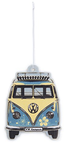 BRISA VW Collection - Distributeur de parfum rafraîchissant pour voiture Volkswagen Combi T1 Bus - Vendu à l'unité (Face du bus/Pina Colada/Turquoise)