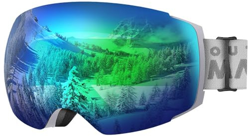 OutdoorMaster Masque de Ski Pro - Lunettes de Ski Frameless, Lentille Interchangeable 100% Protection UV400 Masques de Snowboard pour Hommes & Femme,Garçons et Filles