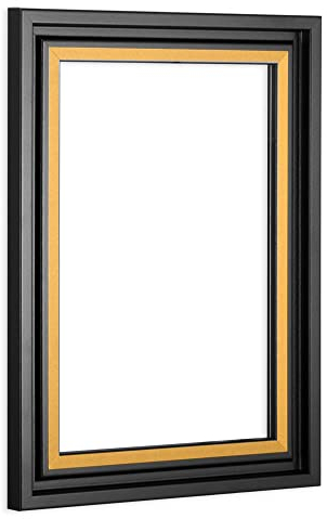 Schattenfugenrahmen GLADI5 für Acrylglas, Alu-Dibond, Glas und Forex Bilder Schattenfuge 0.5cm 100x150cm Schwarz (matt)