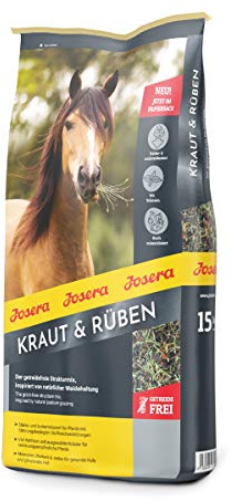 JOSERA Kraut & Rüben (1 x 15 kg) | Premium Pferdefutter ohne Getreide mit natürlichen Kräutern | zucker- und stärkereduziert | Strukturmix für Pferde | 1er Pack