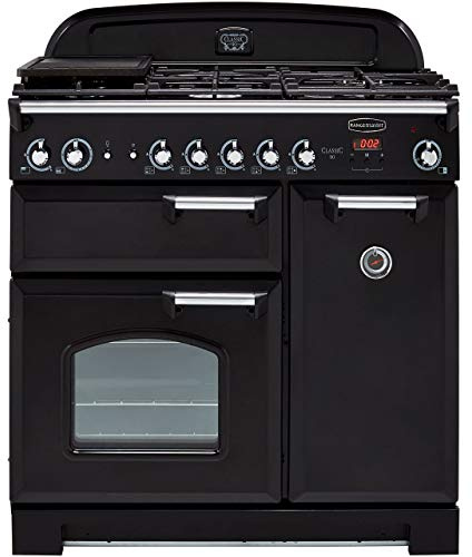 Rangemaster Nexus NEX90EIBL/C 90cm wide Electric Range Cooker with Induction Hob - Black/Chrome - A/A Rated