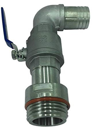 Tubayia Edelstahl Auslaufventil Kugelauslaufventil Kugelhahn für 200 Liter, 210 Liter, 50 Gallonen Öltank (46mm)