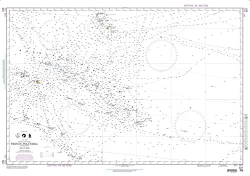 East View Map Link Nautical Chart - French Polynesia (607) - Water-Resistant, Full Color, Matte Finish, Navigational Map