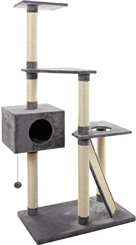 Flamingo Kratzbaum Janga – Grau, 168 cm | XXL-Spiel- & Kratzparadies für Katzen!