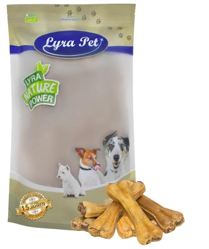 Lyra Pet® 10 STK. Kauknochen aus Rinderhaut gefüllt mit Pansen ca. 15 cm | Proteinreicher Hundeknochen - Ideal zur Zahnpflege- Langer Kaugenuss - Nährstoffreich & naturbelassen - Fettarmer Kauartikel
