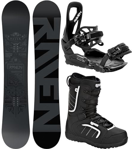 RAVEN Snowboard Set: Snowboard Solid Steel + Bindung s230 Black + Boots Target (168cm Wide + s230 M/L + Target 47)