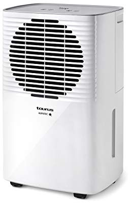 Taurus Pleasant - Deshumificador con nivel de humedad, 12l/24h, superficies hasta 25m², temporizador, 2 velocidades, silencioso, gas refrigerante R290, filtro extraible, indicador depósito lleno, 210W