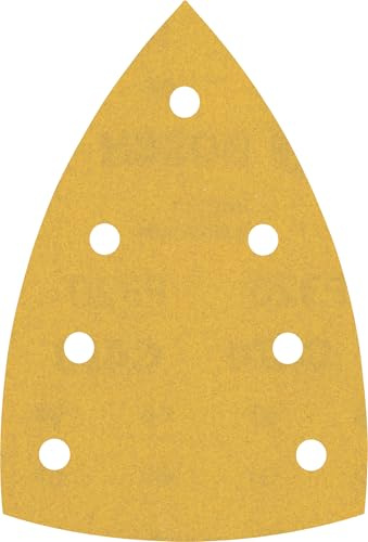 Bosch Accessories 10x Schleifpapier Expert C470 mit 7 Löchern (für Hartholz, Farbe auf Holz, 100x150 mm, Körnung 320, Zubehör Multischleifer) | für Farbe auf Holz, Hartholz, Ø 100x150 mm, Körnung 320, Professional Zubehör Multischleifer