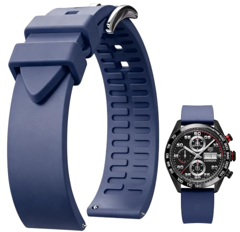 BINLUN Silikon Uhrenarmband Schnellverschluss Fluorkautschuk Uhrenarmbänder 19mm 20mm 21mm 22mm 24mm Gummi Sport Uhrband für Herren Damen Schwarz/Braun/Blau/Rot/Grün/Orange