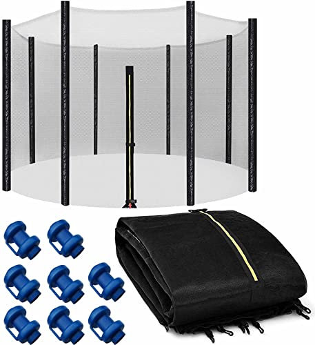 YHY123 Trampoline Net Replacement Safety Enclosure Net Netting - 8FT 10FT 12FT 13FT 14FT Plum Trampoline Net with Double Headed Zippers, UV Resistant, Breathable, Easy To Fit (Size : 6FT 6 poles)