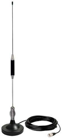 CB Antennen-CB Funkantenne – Magnetfußantenne 27 MHz (Höhe 67cm, Magnetfuß Ø95mm) mit RG58-Kabel (5m,50Ω) & PL259-Stecker | Für CB-Funk President, Miland, Cobra