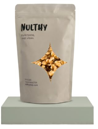 NULTHY Nueces Peladas, Mitades de Nuez Natural, 1kg | Vegano, 100% Natural, Alto en Omega 3, Fuente de Proteína