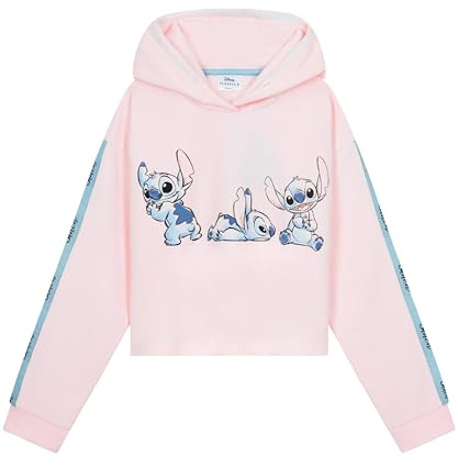 Disney Sudadera Niña Stitch, Sudadera Corta Niña, Sudadera para Niñas Crop Top, Ropa para Niñas Lilo y Stitch 7-14 años
