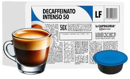 Café DECAF INTENSO, décaféiné (100 Capsules) compatible avec Lavazza Firma, Lot de 2 x 50 Capsules (50 portions tot) - la Capsuleria