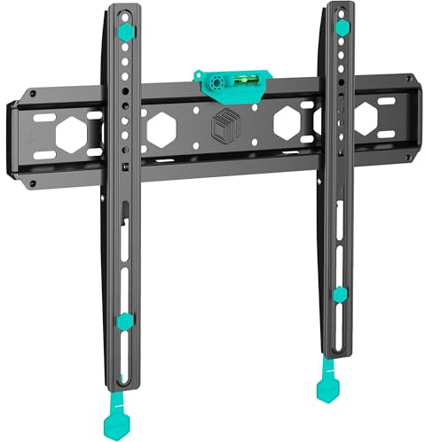 ONKRON Fixed TV Wall Bracket for 35-65 Inch Screen, Ultra Slim TV Wall Bracket Weight up to 68 kg - Flush TV Wall Mount Fixed with VESA 75x75 - VESA 400x400 mm/Universal TV Wall Mount FM5-B Black