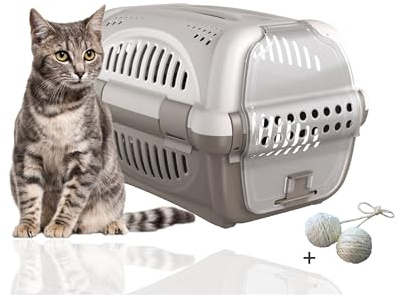 Rohrschneider Katzen Transportbox | Hundebox | Transportbox Hund, grau