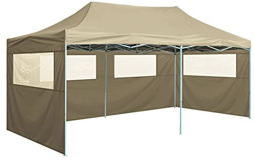 ARKEM Gazebo Professionale Pieghevole con 4 Pareti 3x6m Acciaio Crema,Gazebo Pergola Con Telo Impermeabile Richiudibile E Struttura Rettangolare In Acciaio Inossidabile Ad Alta Densità, Per Arredo Gia