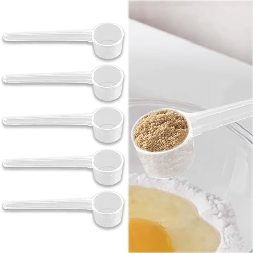 Reusable Plastic Measuring Spoons, 6 PCS, 5g, Transparent, Durable Kitchen Cooking Tools Home Catering