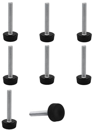 SKIR'CO 8 patas niveladoras de muebles M6 x 40 mm, patas redondas ajustables de 20 mm de diámetro, pie nivelador de rosca M6