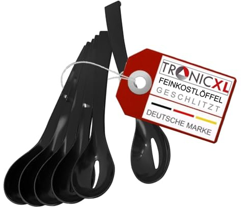 TronicXL SAN - 6 cucchiai da cucina in plastica scanalata, lavabili in lavastoviglie, cucchiaio, scolapasta, scolapasta, scolapasta, cucchiaio da servizio, cucchiaio da servizio, cucchiaio da colino,