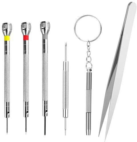 Gentpovth 6 Stück Reparatur Schraubenzieher Set, Uhrenarmband Reparatur Werkzeug Set, Uhrenwerkzeug zum Einstellen und Ersetzen, für die Präzisionsreparatur von Uhren Brillen Schmuck Handyteilen