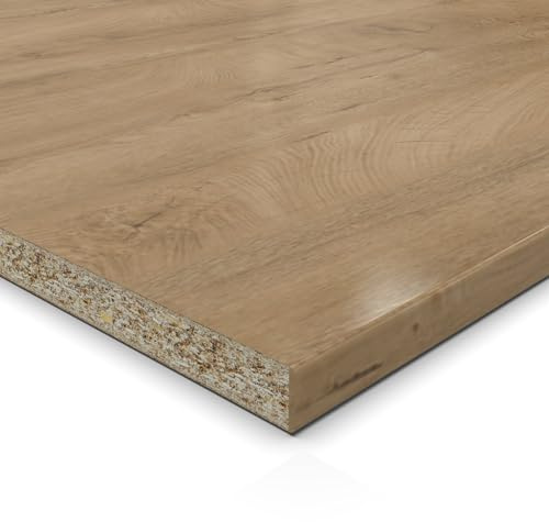 AUPROTEC Dekorplatte 19 mm Eiche ENDgrain Classic 10x80 cm – ABS-Kante an langer Seite, pflegeleicht & robust für Regale, Möbel, Innenausbau