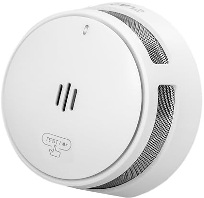 SAVS S10-W Funkvernetzter Rauchmelder - RF Rauchwarnmelder Vernetzt - 10 Jahre Batterie - Feuermelder mit Dualer Optischer Sensor – Funkrauchmelder - Optional WLAN – Weiß