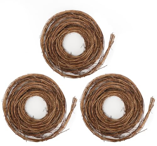 3 PCS Grapevine Garland DIY Crafts Natural Grapevine Twig Vines, 15 Feet Vines Garland Wreaths for Wedding Christmas House Holiday Door Vase Wall Decor