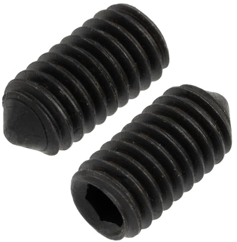 AERZETIX - Lot de 12 Vis de Blocage sans Tête M3x6 mm à Bout Pointeau Conique - Empreinte Creuse Hexagonale HEX 1.5 à 6 Pans - en Acier - Couleur Noir
