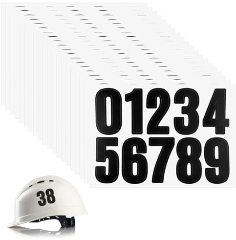 YQQYG 20 Sheets Numbers Stickers, 1.5 in 0-9 Door Numbers Stick on, Black Vinyl Sticky Numbers, Waterproof Self Adhesive House Numbers for Sports Helmets, Door, Box