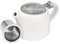 posud Teiera in ceramica con infusore – Piccola teiera in porcellana per 2 – 550 ml, teiera per 2 tazze con colino, colore: bianco