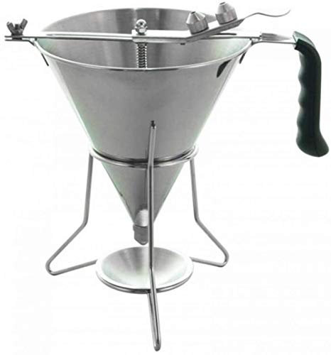 304 Food Grade Stainless Steel Confectionery Funnel with Three Nozzles and Stand for Cake Decorating Bakery Piston Funnel Kit