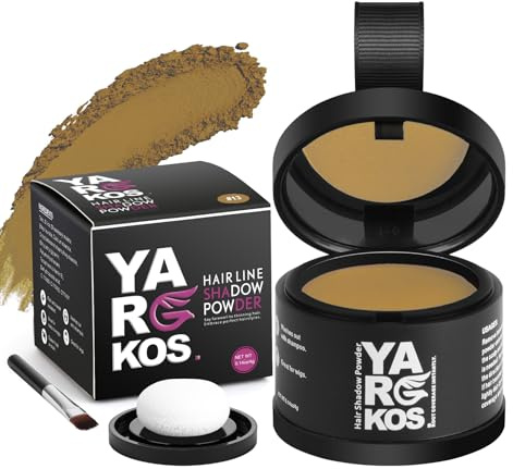 Hairline Shadow Powder, Instantly Root Touch Up Powder for Women Gray Hair Cover Up, Color Root Coverage for Thinning Grey, Mens Roots Concealer for Hair Loss Beard Line, 13-Dark Blonde