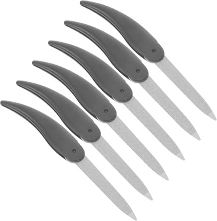 VALICLUD 6 Stück Faltbarer Nagelfeilen aus Edelstahl und Horn Doppelseitige Manikürefeilen für Präzises Nageltrimmen Kompakt und Tragbar für Professionelle Nagelpflege zu Hause