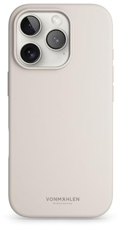 VONMÄHLEN Soft Silicone Case - Silikonhülle aus recycelten Materialien, kompatibel mit iPhone und MagSafe, Handyhülle mit Kamera-Displayschutz - iPhone 16 Pro - Cream