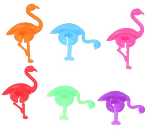 CLISPEED 12piezas Flamenco Silicona Copas Vino Marcador Identificador Vaso Fiesta Casa