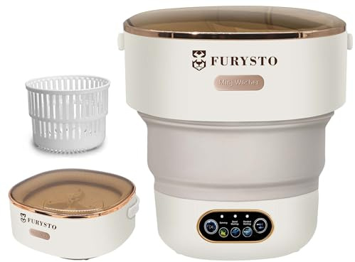 FURYSTO - Mini lavatrice pieghevole portatile da 16 l, con cestello girevole, lavatrice portatile, 3 modalità di pulizia, adatta per biancheria intima, vestiti per neonati e piccoli, perfetta per