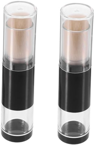 Beatifufu 2 st Makeupborste med Pulverbehållare för Precisionsapplicering Foundation Bärbar Sminksats för Jämn och Enkel Användning