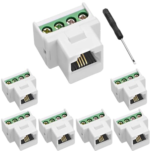 GERUI 7 Stück RJ11 Schraubbuchse CAT3 Telefon Keystone Jack
