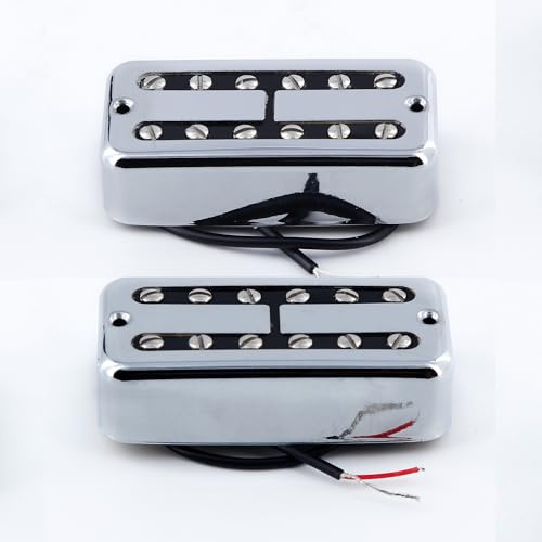 FLEOR Alnico 2 E-Gitarre, Humbucker-Hals, 3–4 K + Steg, 4–5 K, Tonabnehmer-Set für FT-Style-Gitarre, Chrom