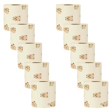 10 rotoli di carta igienica, rotolo di carta igienica con stampe di animali, carta igienica da bagno, bambù/pasta di legno, morbida, resistente, adatta per casa, hotel e viaggi, A