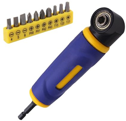 Embout à angle droit à 90° pour perceuse-visseuse, tournevis, porte-rallonge, adaptateur coin, mandrin électrique, tournevis électrique
