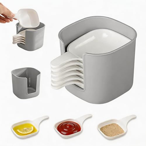Foverin Silicone Dipping Dishes, Small Dipping Bowls for Condiments, Mini Sauce Cups Reusable for Kitchen, BBQ, Party, Dining