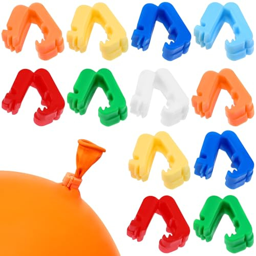 Mikikit 100Pcs Colorful Balloon Ties and Sealing Clips for Wedding Birthday Party Decorations Plastic Balloon Accessories for Secure Closure